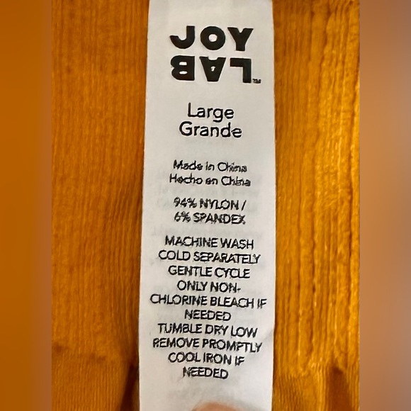 NWT. Joylab mustard yellow high waisted crop athletic leggings Size L - Picture 12 of 12